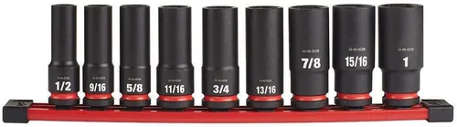 Miniatura 3 de Compatible con Milwaukee 49-66-7022 SHOCKWAVE Juego de llaves de vaso SAE de 6 puntos de 1/2 pulgada - 9 piezas - 2