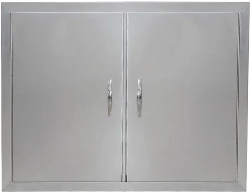 Miniatura 9 de Puerta de cocina al aire libre, 17 pulgadas de ancho x 24 pulgadas de alto, puerta de acceso único para barbacoa, acero inoxidable cepillado, puerta