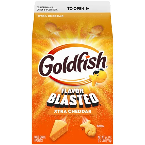 Miniatura 4 de Goldfish Galletas saladas con sabor extra a queso cheddar Flavor Blasted, caja de 27.3 oz