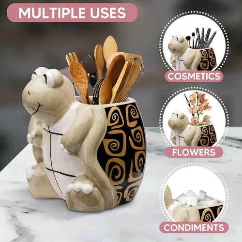 Miniatura 5 de Soporte para Utensilios de Cocina de Tortuga - Recipiente de Almacenamiento de Tortuga Marina - Decoraciones para el Hogar de Tortuga - Decoración