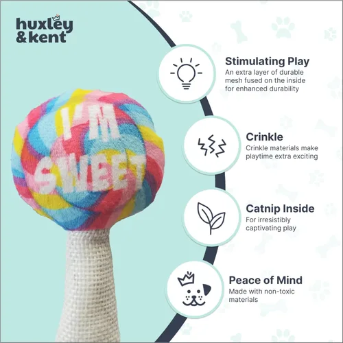 Miniatura 4 de Huxley & Kent Juguete de Peluche para Gatos - Juguete Interactivo de Hierba Gatera para Gatos y Gatitos - Suave con Crujido y Hierba Gatera