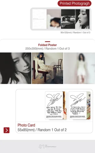 Miniatura 7 de TAEYEON [TO. X] El quinto mini álbum (TO Ver + Store Gift Photo Card) K-POP SELLADO
