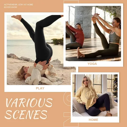 Miniatura 3 de GAYHAY Paquete de 3 leggings con bolsillos para mujer, cintura alta, control de abdomen, pantalones suaves para entrenamiento, gimnasio, yoga
