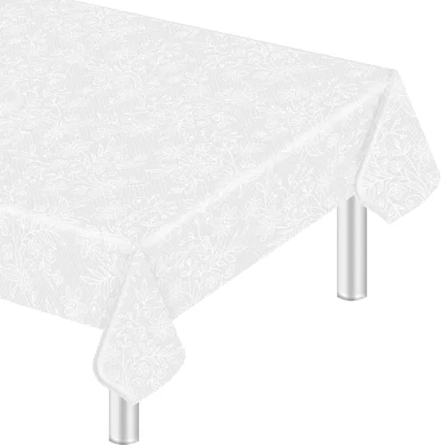Miniatura 34 de HEIPINIUYE - Juego de 2 manteles desechables color beige, 54 x 108 pulgadas, de plástico, manteles impermeables rectangulares desechables