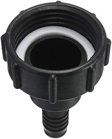 Miniatura 6 de Adaptador de drenaje de tanque IBC de 1/2 pulgada con tapa roscada Conector de manguera de jardín Adaptador de montaje negro