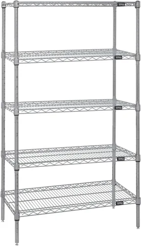 Miniatura 21 de Quantum Storage Systems WR74-1824BK Kit de inicio para estantería de alambre de 4 niveles de altura de 74 pulgadas, acabado negro, 18 pulgadas