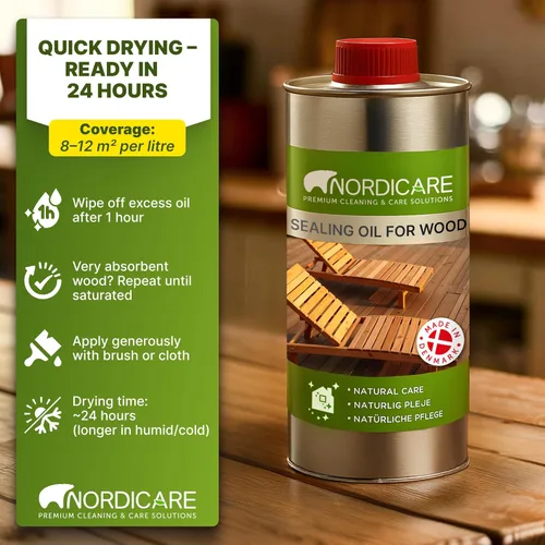 Miniatura 5 de Nordicare Aceite de teca para muebles de exterior, 16.9 onzas – Aceite de madera de exterior y sellador para teca, acacia, roble y más, ayuda a