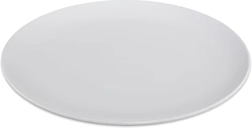 Carlisle FoodService Products Epicure - Plato de plástico reutilizable para bufé, restaurante y hogar, melamina, 12 pulgadas, blanco, (paquete de 12)
