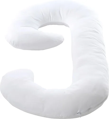Miniatura 2 de Cheer Collection Funda de almohada blanca para almohada en forma de J
