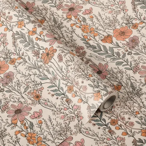 Ywdbzjhs 1 rollo de papel de regalo de flores silvestres, 17 pulgadas x 33 pies, papel de regalo floral de jardín de flores silvestres para