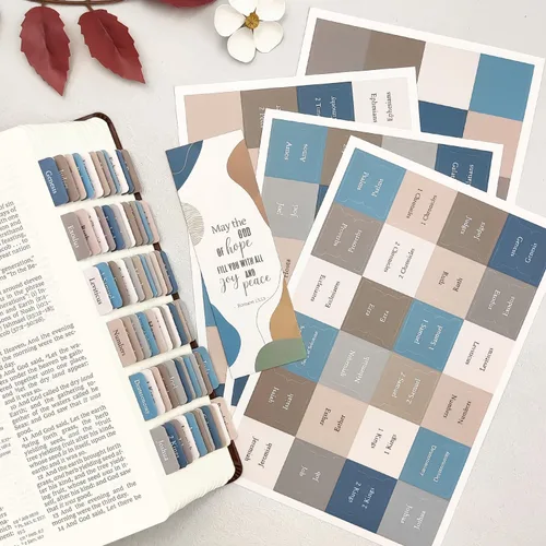 Miniatura 2 de Pestañas bíblicas, suministros de estudio bíblico, pestañas laminadas de diario bíblico para mujeres, hombres, niños, etiquetas bíblicas