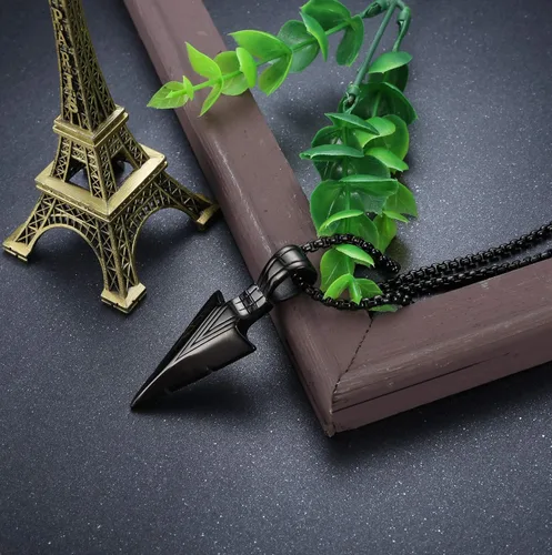 Miniatura 4 de Jstyle Juego de 2 collares con dije de acero inoxidable para hombre con punta de lanza y dientes de lobo