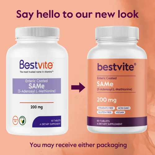 Miniatura 3 de BESTVITE SAM-e 200 mg (60 tabletas) (1 paquete) Ingrediente Premium de Italia.