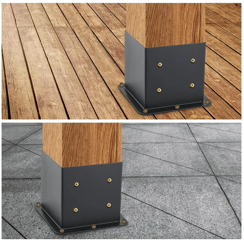 Miniatura 5 de Base de poste de 6 x 6, 8 piezas (tamaño interior 5.6 x 5.6), anclajes de poste, acero sólido grueso de 13 GA y recubrimiento en polvo negro