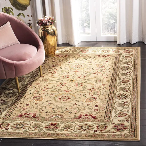 Miniatura 11 de SAFAVIEH Lyndhurst Collection - Alfombra de área de 9 x 12 pies, color marfil y rojo, diseño oriental tradicional, no desprende pelusa y de fácil