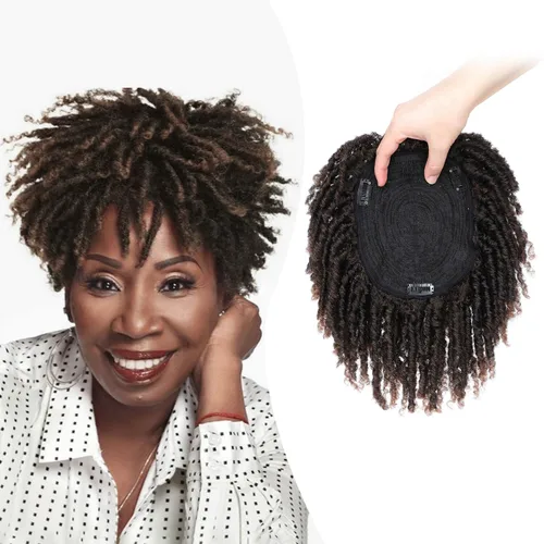 Miniatura 9 de Ms Taj Peluca de pelo corto con rastas de 7 pulgadas para mujer, cabello sintético rubio, pelucas rubias, extensiones de pelo corto para mujeres