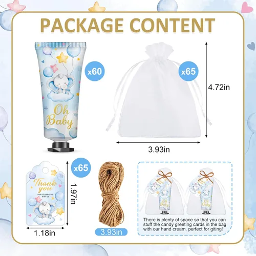 Miniatura 2 de 60 juegos de crema de manos para baby shower de niño, regalos de fiesta de baby shower de niño para invitados, despedida de soltera, regalos