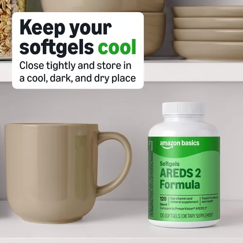Miniatura 4 de Amazon Basics Suplemento de vitaminas y minerales para los ojos, fórmula AREDS 2 con luteína y zeaxantina, 120 cápsulas blandas