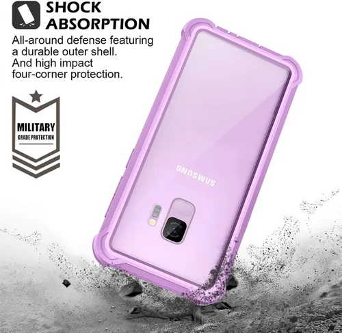 Miniatura 5 de Dexnor Funda para Galaxy S9 con protector de pantalla transparente de grado militar, resistente 360, cuerpo completo, a prueba de golpes, carcasa