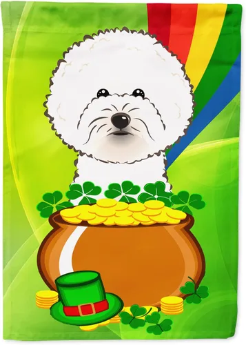 Miniatura 33 de Caroline's Treasures BB1963GF Bandera de Bulldog Inglés para el Día de San Patricio para el jardín, bandera decorativa para patio exterior, patio