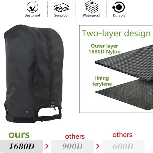 Miniatura 3 de Funda para bolsa de golf/funda de lluvia duradera de nailon 1680D impermeable y antipolvo, se adapta a la mayoría de bolsas de golf de 8.5 a 9