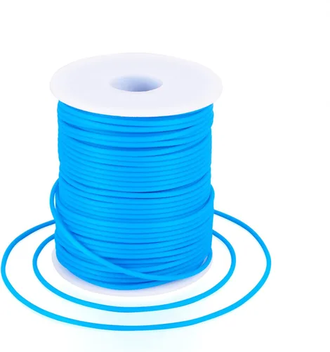 Miniatura 20 de FASHEWELRY 3 rollos de cables de goma huecos para tejer, cable de peluquero de 0.079 pulgadas (0.079 in), cables de silicona para tejer puntada