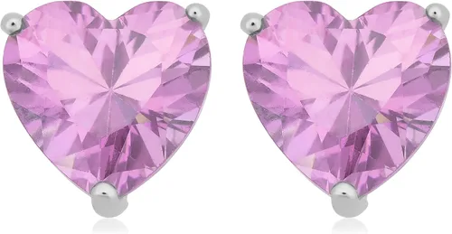 Miniatura 15 de Kooljewelry Pendientes de plata de ley y circonita cúbica con piedra natal