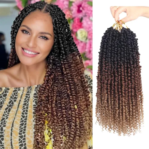 Miniatura 88 de Bileaf Cabello de Ganchillo Passion Twist Pre-retorcido de 10 Pulgadas, 8 Paquetes de Ganchillo Passion Twist, Cabello Corto Passion Twist