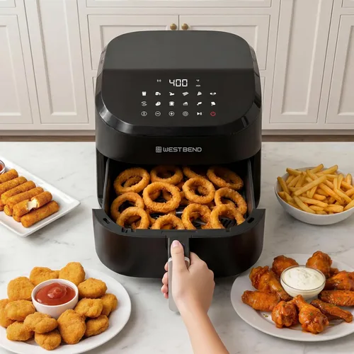 Miniatura 8 de West Bend Freidora de aire digital de 4.5 cuartos de galón, compacta con 12 preajustes, temperatura ajustable para comidas crujientes rápidas, cesta