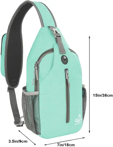Miniatura 143 de WATERFLY Bolsa pequeña de senderismo: mochila cruzada para el pecho, mochila para hombres y mujeres con correa de hombro agradable a la piel