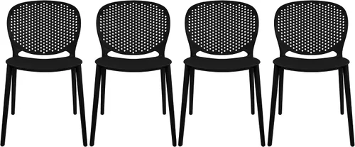Miniatura 20 de 2xhome Juego de 2 sillas de comedor para patio Silla auxiliar moderna apilable para piscina al aire libre Plástico resistente a la intemperie