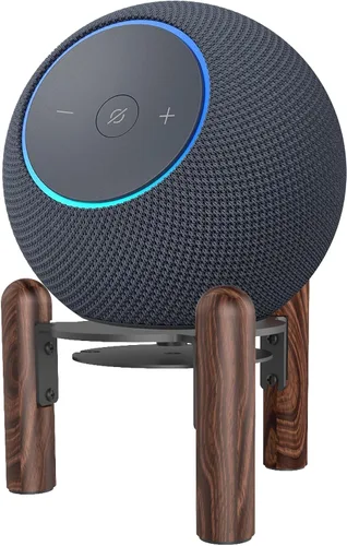 Miniatura 8 de Soporte de madera de escritorio para Echo Dot Max 2025, aumenta la altura del altavoz. Mejora la calidad del sonido y oculta el cable