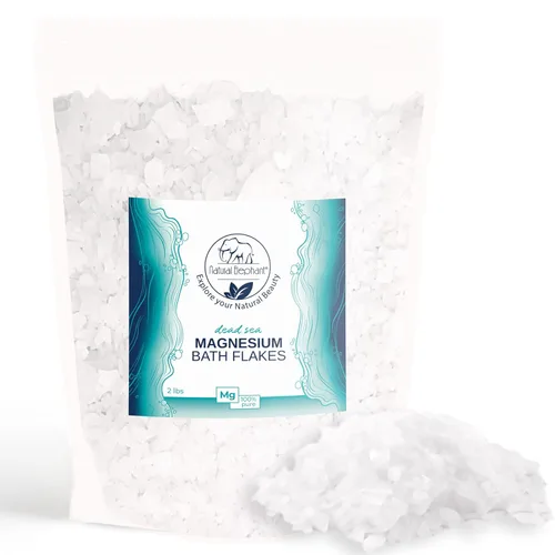 Miniatura 9 de Natural Elephant Copos de baño de magnesio del Mar Muerto Tamaño de viaje de 8 oz (227 g) Remojo de cloruro de magnesio puro para cuerpo y pie