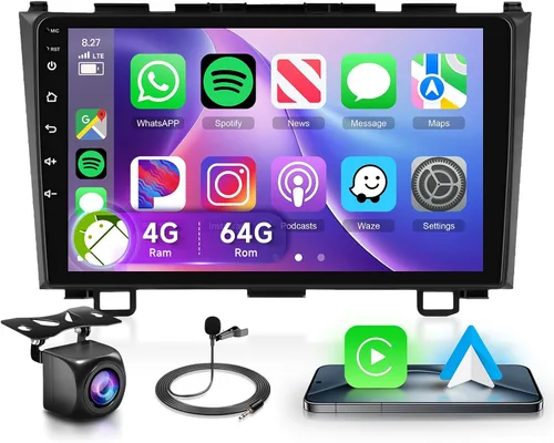 Miniatura 10 de Estéreo de coche Android 2G+64G para Honda CRV 2007-2011 con Carplay inalámbrico/Android Auto con navegación GPS WiFi, pantalla táctil de 9