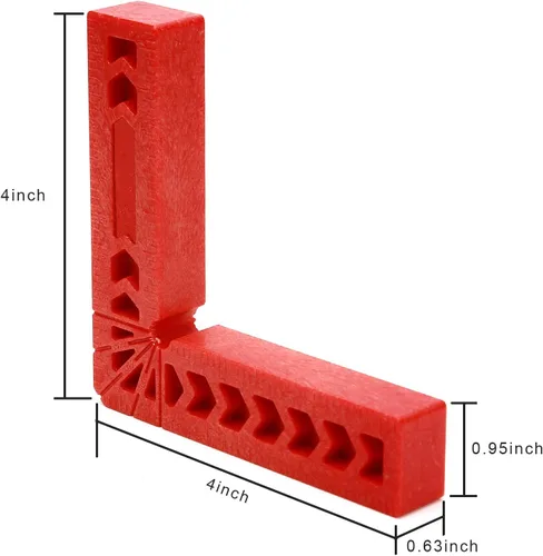 Miniatura 3 de KINJOEK 6 cuadrados de posicionamiento de 4 pulgadas y 90 grados, abrazaderas de ángulo recto para carpintería, herramienta cuadrada de sujeción