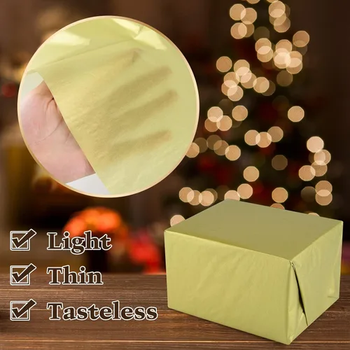 Miniatura 3 de TUPARKA 60 hojas de papel de seda dorado, papel de seda de Navidad, papel de envolver, papel de regalo para bricolaje y manualidades, decoración