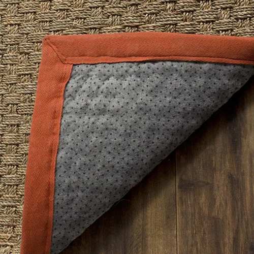 Miniatura 12 de Safavieh Natural Fiber NF114P - Alfombra redonda de hierba marina, tejido de canasta, con borde, de 244 cm, color gris Natural/ gris
