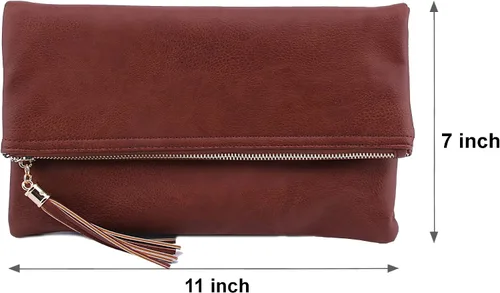 Miniatura 3 de Solene Bolsas de mano de sobre para mujer, billetera cruzada con borlas y correa de cadena, elegante bolso de noche