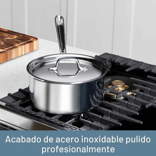 Miniatura 3 de All-Clad D3 - Cacerola de acero inoxidable de 3 capas con tapa, 3 cuartos, inducción, apta para horno y asador 600F, multiusos, compatible con todas