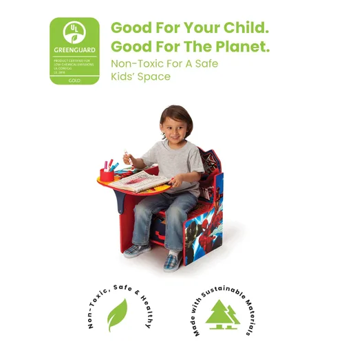 Miniatura 7 de Delta Children Cama de plástico para niños pequeños, Marvel Spider-Man y escritorio con silla con contenedor de almacenamiento, certificado