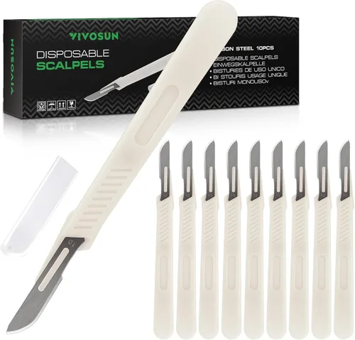 Miniatura 8 de VIVOSUN Cuchillas de acero de alto carbono #10 para plantas de corte y propagación