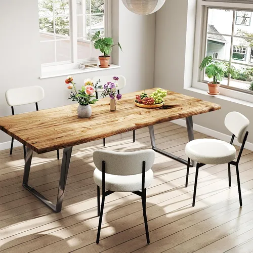 Miniatura 11 de KROFEM Juego de 2 sillas de comedor, sillas modernas de ratán para la cocina, diseño moderno de mediados de siglo, estructura de cromo pulido, Negro