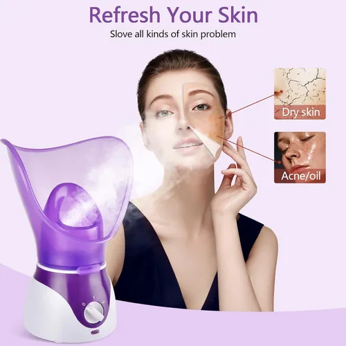 Miniatura 2 de Vaporizador facial - Vaporizador facial nano iónico para limpieza profunda, juego de humidificador facial de niebla caliente para mujeres y hombres