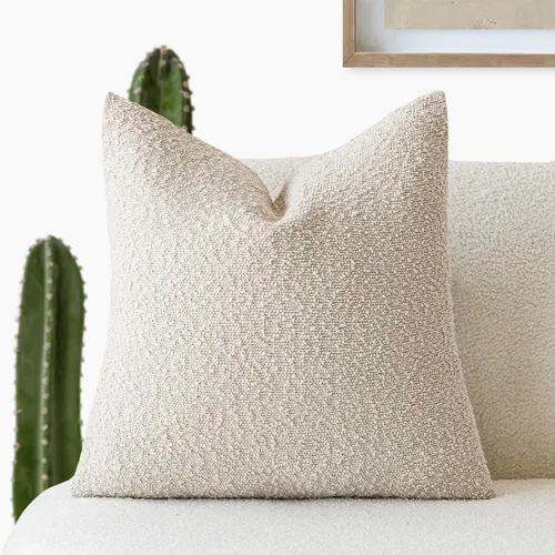 Miniatura 46 de Foindtower Fundas de almohada decorativas con textura de boucle, fundas de almohada sólidas, neutrales, suaves y acogedoras para silla, sofá