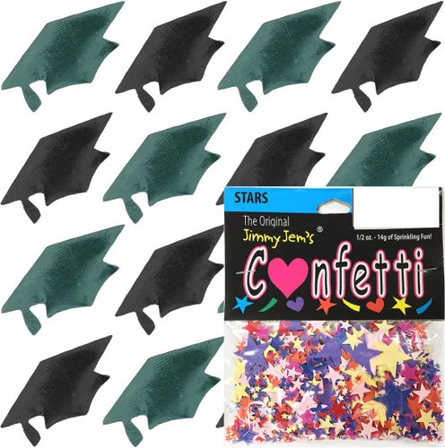 Miniatura 144 de Confetti Grad Cap Negro, Azul Marino Combo - 2 bolsas de media onza (1 oz)