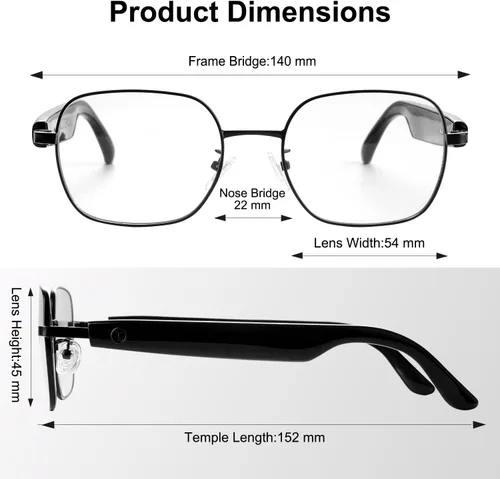 Miniatura 7 de Lentes Bluetooth de audio inteligente, lentes que cambian de color, altavoces de oído abierto, tiempo de reproducción de 5 horas, llamadas manos