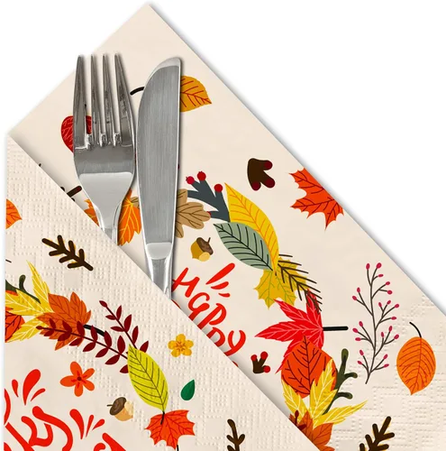 Miniatura 3 de Gatherfun Servilletas de papel desechables de hojas caídas para fiesta de Acción de Gracias, cena, fiesta, otoño, decoración de fiesta, paquete de 50