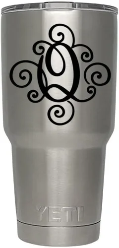 Miniatura 13 de Monogram - Calcomanía troquelada/vinilo adhesivo. Haga clic para opciones de color/letra. Disponible en cuatro colores y todas las letras de la A
