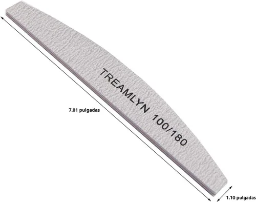 Miniatura 6 de 10 limas de uñas ásperas de grano 100/180, limas de uñas resistentes para uñas acrílicas/naturales, tableros de esmeril para uñas, relleno de uñas