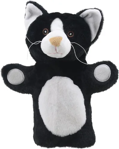 The Puppet Company - Eco Animal Buddies - Marioneta de mano de gato blanco y negro - 9.8 in